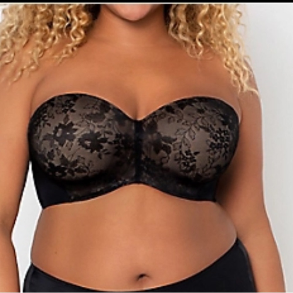 CURVY COUTURE plus size full figure Strapless Sensation 7-Way Uplift Bra NWT